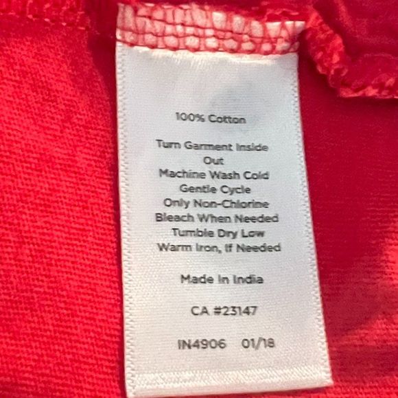 Talbots 100% Cotton Red Tee with Embellished Bodice Size Large - Picture 5 of 7